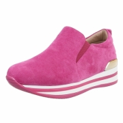 Sneakers fara siret cu talpa groasa - roz dama
