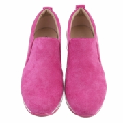 Sneakers fara siret cu talpa groasa - roz dama