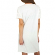 Rochie tricou cu imprimeu - alb dama