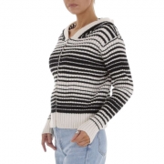 Pulover cu gluga - alb dama