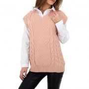 Vesta tricot - roz pudrat dama