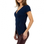 Bluza decoltata - albastru dama