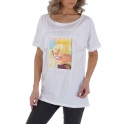 TShirt GLO STORY marime universala alb dama