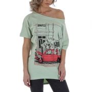 TShirt GLO STORY marime universala LT.verde dama