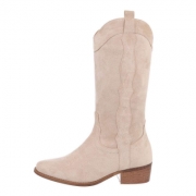 Cizme tip western - & Cizme Biker - bej dama