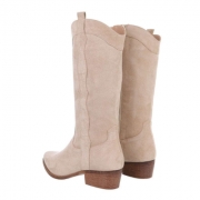 Cizme tip western - & Cizme Biker - bej dama