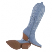 Ciocate western cu toc gros - & Cizme Biker - bluesuede dama