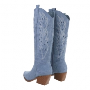 Ciocate western cu toc gros - & Cizme Biker - bluesuede dama