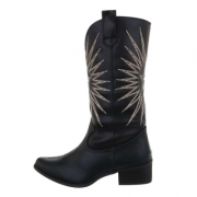 Ghete cowboy inalte - & Cizme Biker - negru dama