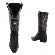 Ghete cowboy inalte - & Cizme Biker - negru dama