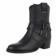Ghete toc gros - & Cizme Biker - negru dama