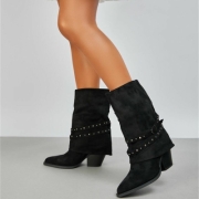 Western- & Cizme Biker - negru dama