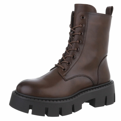 SchnA?rstiefeletten - brownpu dama