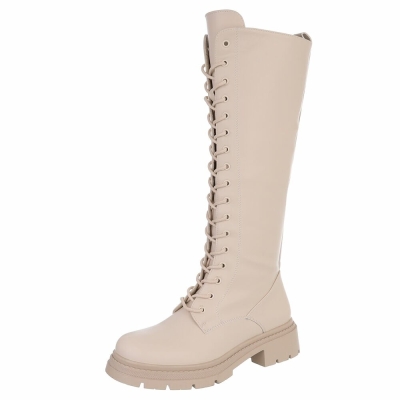 SchnA?rstiefel - beigepu dama