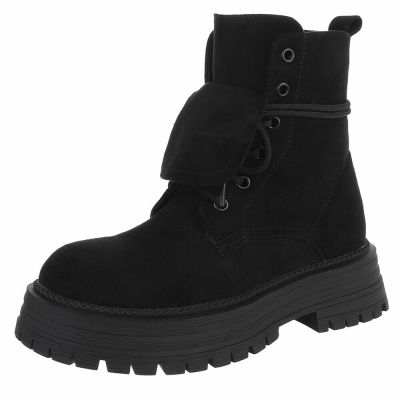 SchnA?rstiefeletten - negru dama