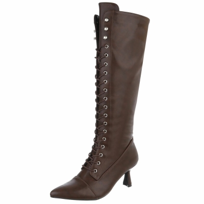 SchnA?rstiefel - brownpu dama