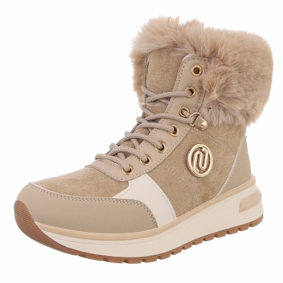 SchnA?rstiefeletten - kaki dama