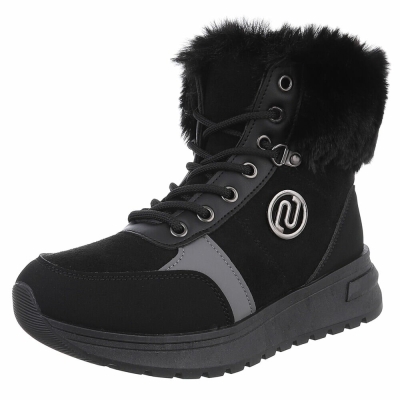SchnA?rstiefeletten - negru dama