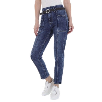 Blugi talie inalta denim Life - albastru dama