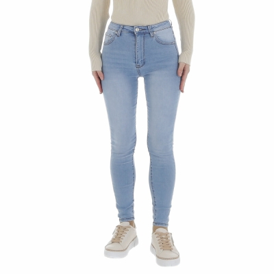 Blugi skinny talie inalta - L.albastru dama