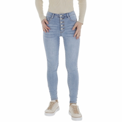 Jeans talie inalta skinny - L.albastru dama