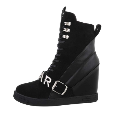 Botine cu platforma - negru dama