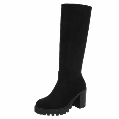 Cizme cu toc inalt - blacksuede dama