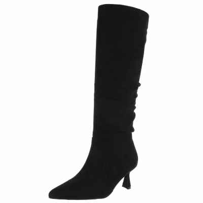 Cizme cu toc inalt - blacksuede dama