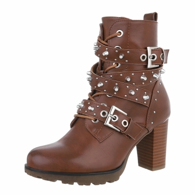 Botine cu catarame - maro dama