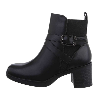 Botine cu toc mic gros - negru dama