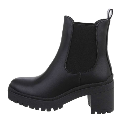 Botine cu toc gros - negru dama