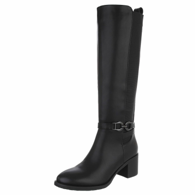 Cizme cu toc inalt - negru dama