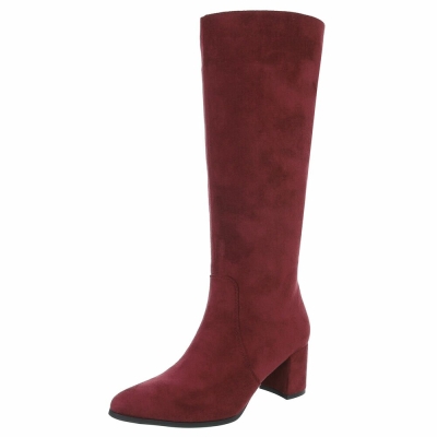 Cizme cu toc inalt - winesuede dama