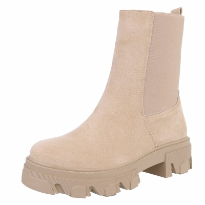 Ghete casual Chelsea - beigesuede dama