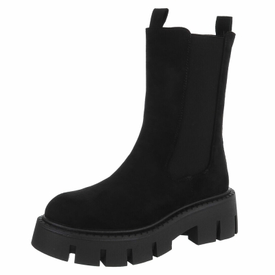 Ghete casual Chelsea - blacksuede dama