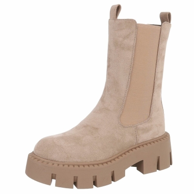 Ghete casual Chelsea - khakisuede dama