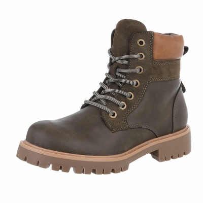 Ghete casual cu siret - dkgreen dama