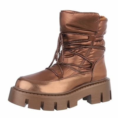 Ghete fashion imblanite - auriu rose dama