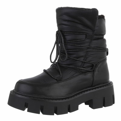 Ghete fashion imblanite - negru dama