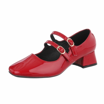 Pantofi Mary Jane lac - visiniu dama