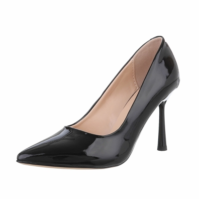 Pantofi ocazie cu toc ascutit - negru dama