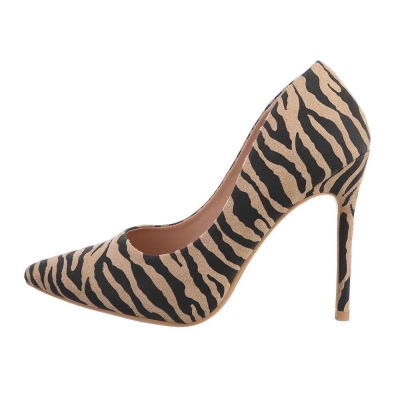 Pantofi cu toc inalt - zebra dama