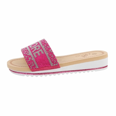 Papuci platforma - roz fuchsia dama