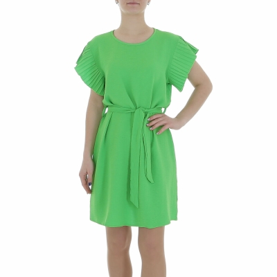 Rochie casual cu maneca scurta - verde dama