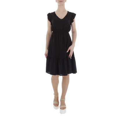 Rochie midi evazata - negru dama