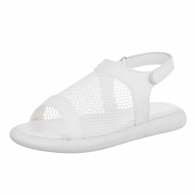 Sandale joase plat - alb dama