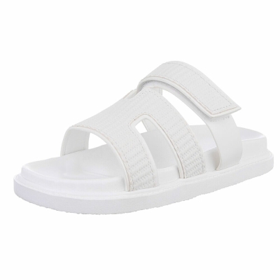 Sandale joase plat - alb dama