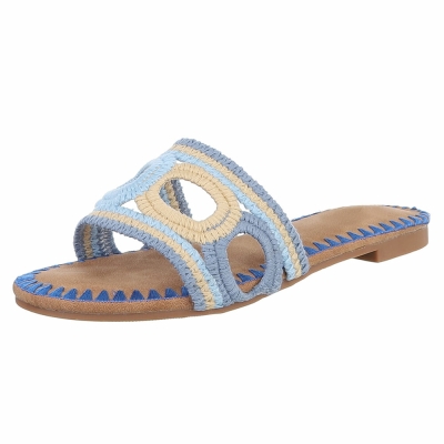 Sandale joase plat - albastru dama