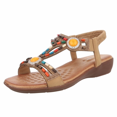 Sandale joase plat - bej dama