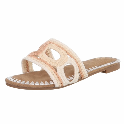 Sandale joase plat - bej dama